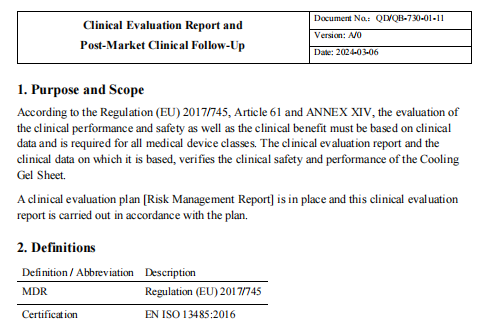 CER & PMCF for Cooling Gel Sheet-revised