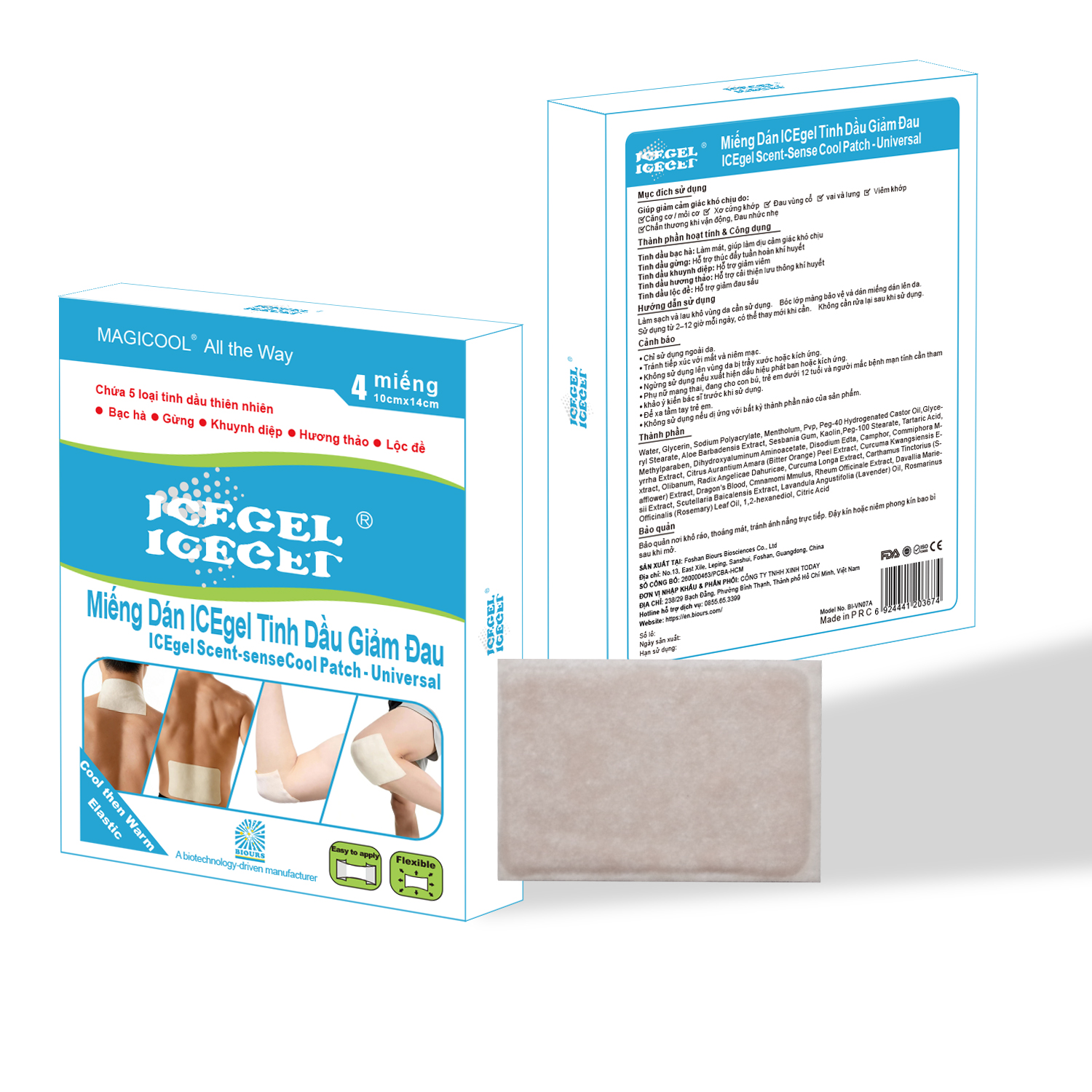 Vietnam Pain Relief Patch Manufacturer | ICEgel Scent-Sense Cooling Patch for Muscle & Joint Relief