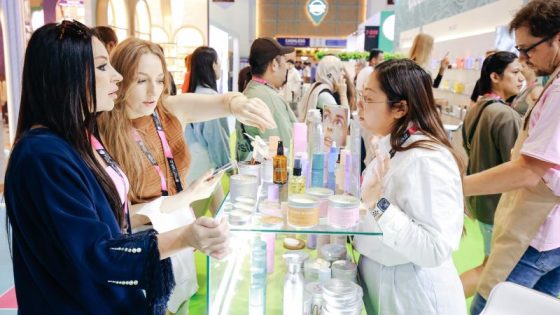 Beauty industry professionals exploring cosmetics and skincare sourcing opportunities