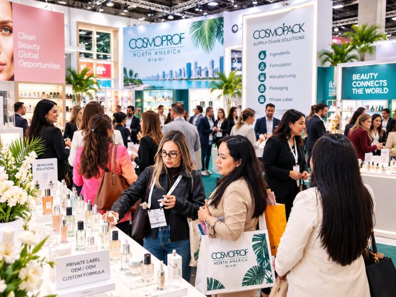 Cosmoprof North America Miami 2027 beauty sourcing and private label skincare manufacturing opportunities